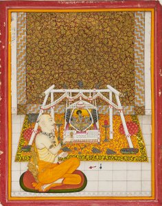 Sacerdote presso un santuario di Krishna, c1831 da Unbekannt