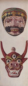Culture primitive in rituali e maschere di festival - Maschera di festival e maschera di faccia di mucca da Unbekannt