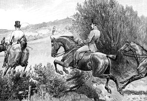 Il principe Alberto caccia vicino al castello di Belvoir, Leicestershire, c. 1840, 1900 da Unbekannt