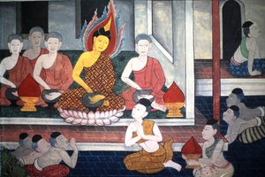 Principe Rama. Dettaglio di un murale sulle pareti interne del Vihara dell