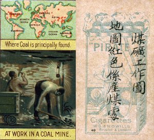 Principali aree di estrazione del carbone, dalla serie di carte da sigaretta 