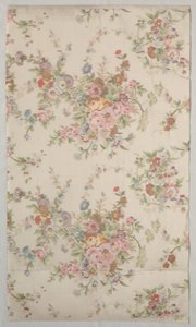 Seta stampata con disegno floreale, fine 1800 da Unbekannt
