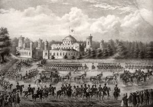 Processione dello zar Nicola I nella Cattedrale della Dormizione dal Palazzo Petrovsky durante la sua incoronazione nel 1825, 1826 da Unbekannt