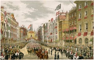 Processione sullo Strand, Westminster, Londra, 1863 da Unbekannt