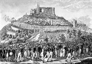 Processione al Castello di Hambach il 27 maggio 1832 da Unbekannt