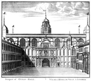 Prospetto della Guildhall, Città di Londra, 1886 da Unbekannt