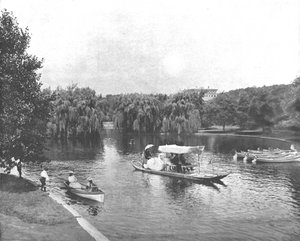 Giardino pubblico e lago, Boston, USA, c. 1900 da Unbekannt