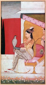 Illustrazione punjabi di una signora con un falco da Unbekannt