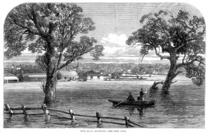 Punt Road, Richmond - Inondazioni a Melbourne, Australia, 1864 da Unbekannt