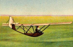 Allievo in aliante da addestramento Zögling alla scuola di volo a vela della Rhön-Rossitten Society, Germania, 1932
