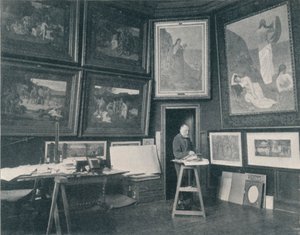 Puvis De Chavannes nel suo studio, c. 1897 da Unbekannt