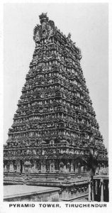 Torre della Piramide, Tiruchendur, Tamil Nadu, India, c1925 da Unbekannt