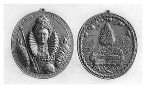 Medaglia della regina Elisabetta I, XVI secolo, 1896