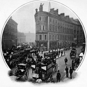 Incrocio di Queen Victoria Street con Cannon Street, Città di Londra da Unbekannt
