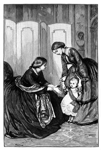 Regina Vittoria e il suo piccolo nipote, il principe Guglielmo di Prussia, c1883