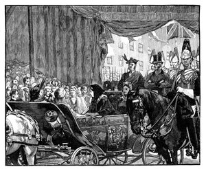 La Regina Vittoria apre il Ponte Blackfriars, Londra, 1869 da Unbekannt