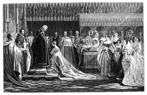 La Regina Vittoria riceve il Sacramento alla sua Incoronazione, 28 giugno 1838, 1900 da Unbekannt