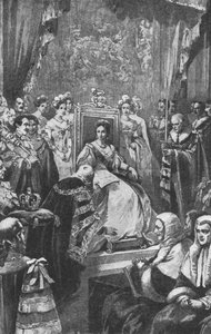 Il primo parlamento della regina Vittoria: la cerimonia di apertura, 20 novembre 1837, 1901 da Unbekannt