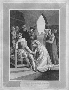 La Regina di Riccardo II intercede per la vita di Sir Simon Burley, 1838 da Unbekannt