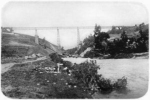 Ponte ferroviario sul fiume Malleco, Arucania, 1911