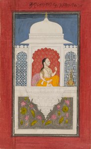 Raja Sagat Singh in un padiglione, c1750