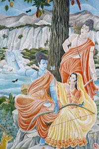 Rama, Sita e Laxman. Pashupatinah, Kathmandu, Nepal da Unbekannt