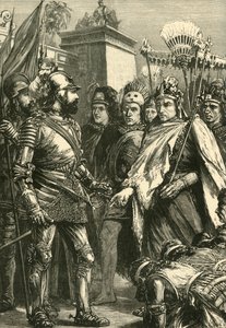 Accoglienza di Cortes da parte di Montezuma, 1519, 1890 da Unbekannt