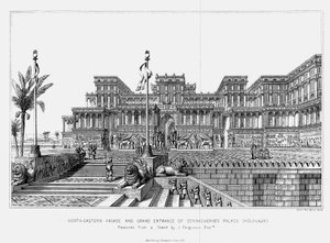 Ricostruzione della facciata nord-orientale del palazzo di Sennacherib a Kouyunjik, assiro