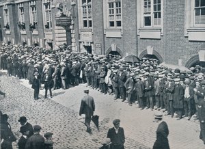 Reclute in attesa fuori dal Central London Recruiting Depot, 1914 da Unbekannt