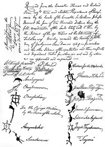 Facsimile ridotto di un trattato tra britannici e tribù dei nativi americani, 1769 da Unbekannt