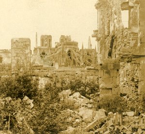 Cattedrale di Reims, Reims, Francia settentrionale, c1914-c1918 da Unbekannt