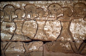Rilievo di soldati, Tempio di Ramesse III, Medinat Habu, Luxor, Egitto