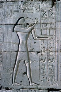 Rilievo che mostra Thoth, Il Ramesseum, Tempio di Ramesse II, Luxor, Egitto da Unbekannt
