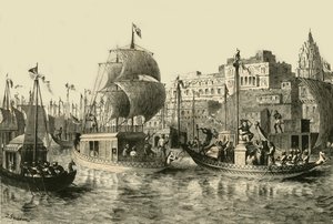 Festival religioso a Benares, 1890 da Unbekannt