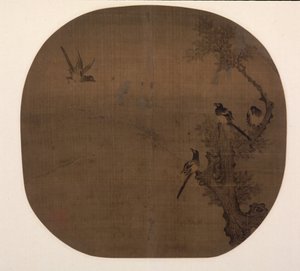 Uccelli di ritorno e vecchio cipresso, fine XII - inizio XIII secolo da Unbekannt