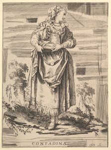 Copia inversa di Contadina, Recueil de diverses figures étrangères Inventées par F...., XVIII secolo da Unbekannt