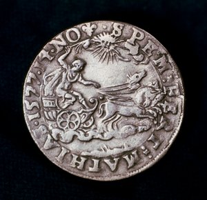 Retro di una medaglia commemorativa della brillante cometa del 1577 da Unbekannt