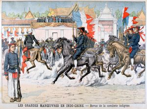 Revisione della cavalleria indigena, Indocina francese, 1903 da Unbekannt