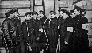 Studenti rivoluzionari dopo la Rivoluzione di febbraio, Russia, 1917