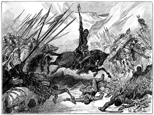 Riccardo I, Cuor di Leone alla battaglia di Arsuf, 1191, c1880 da Unbekannt