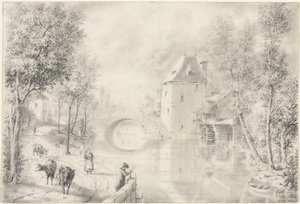 Strada vicino al vecchio ponte, 1800