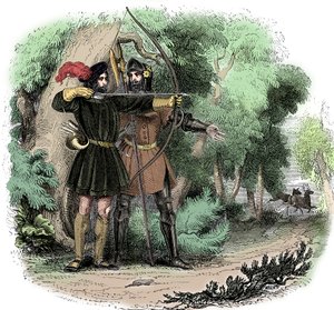 Robin Hood, leggendario eroe popolare inglese e fuorilegge, campione dei poveri, inizio XIX secolo da Unbekannt