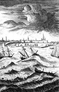 Robinson Crusoe naufragato a Yarmouth, c1719 da Unbekannt