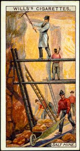 Salgemma: Minatori al lavoro in una miniera di sale, Wieliczka, Galizia, Polonia