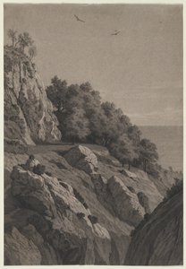Scogliera rocciosa su una costa, c. 1850-1860 da Unbekannt