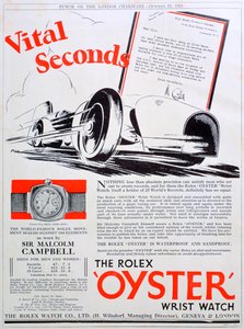 Pubblicità di orologi da polso Rolex Oyster, 1931 da Unbekannt