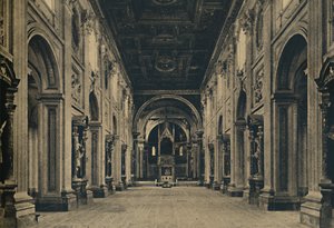 Roma - Navata principale della Basilica di San Giovanni in Laterano Borromini, arch. 1650, 1910