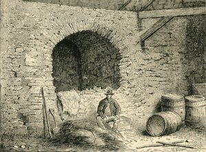 Muro romano a Tower Hill, c1872