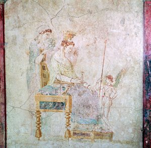 Affresco romano di Afrodite, Eros e una delle Grazie, I secolo da Unbekannt