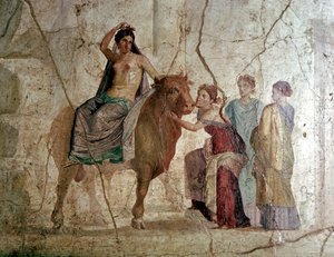 Affresco romano del Ratto di Europa, Casa di Giasone, Pompei, Italia da Unbekannt